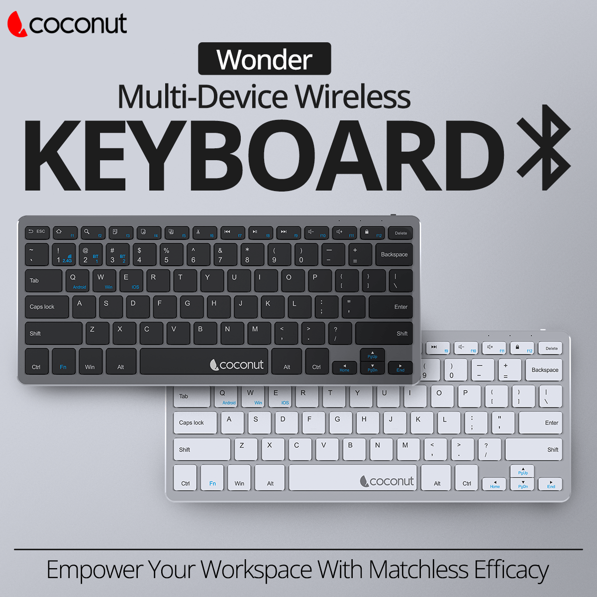 Wonder Multi-Device Wireless Keyboard with sleek, modern design